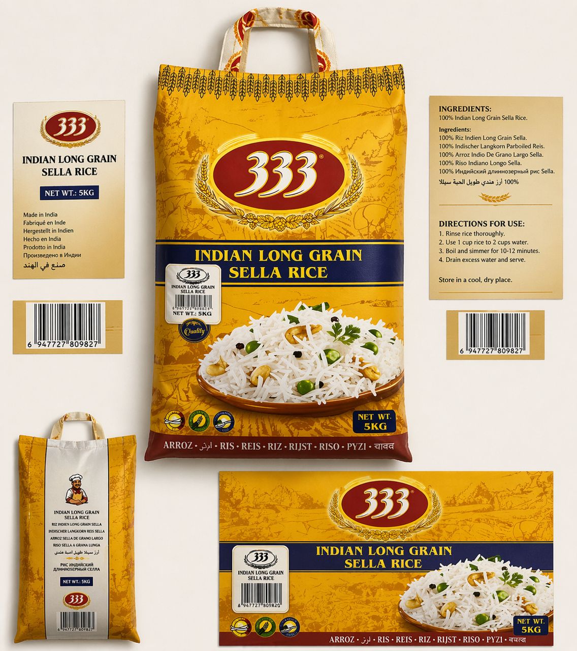 333 Indian Long Grain Sella Rice 5kg